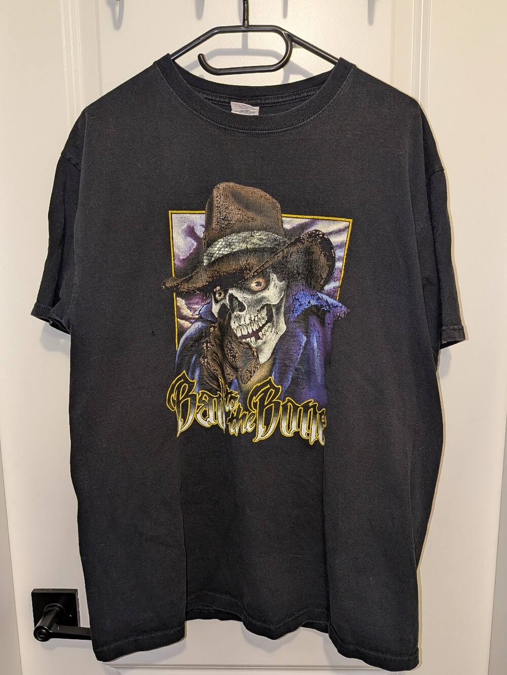Anvil Black T-Shirt with Brown Skull Accent
